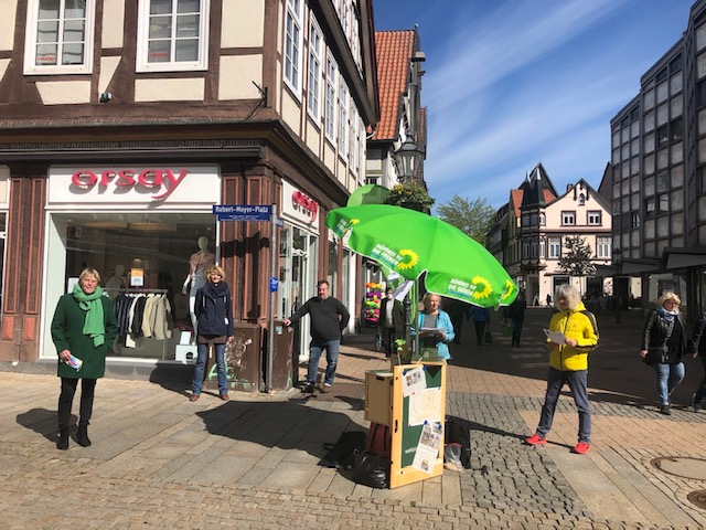 Bild vom Wahlkampfstand in der Celler Altstadt