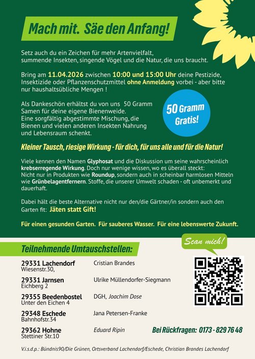 Rückseite Flyer zur umtauschaktion
