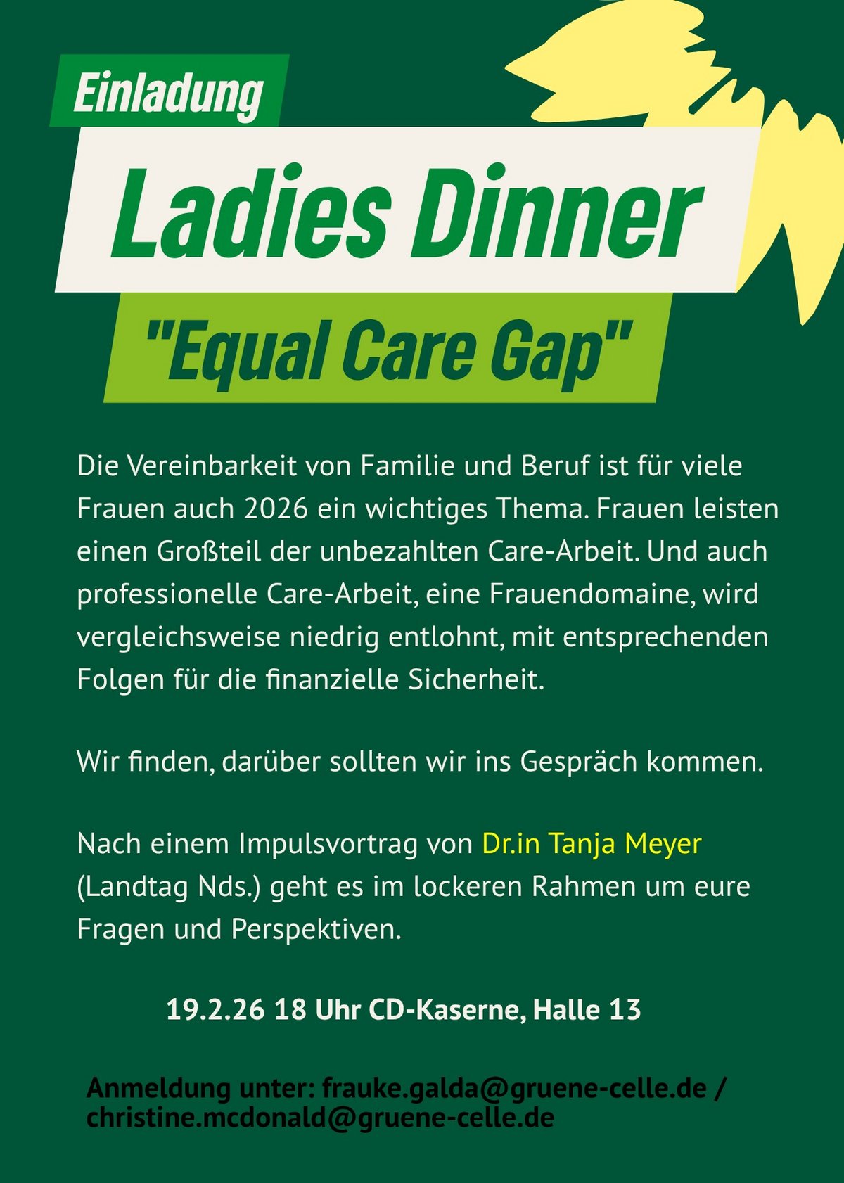 Flyer Ladies Dinner am 19.02.2026