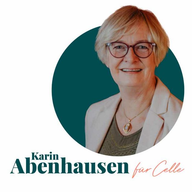 Sharepic mit Link zur Website der OB-Kandidatin Karin Abenhausen