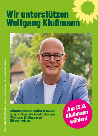 Unterstützungspostkarte der Kandidatur von Wolfgang Klußmann