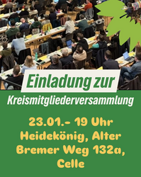Werbung für Kreismitgliederversammlung am 23.01.26 im Heidekönig